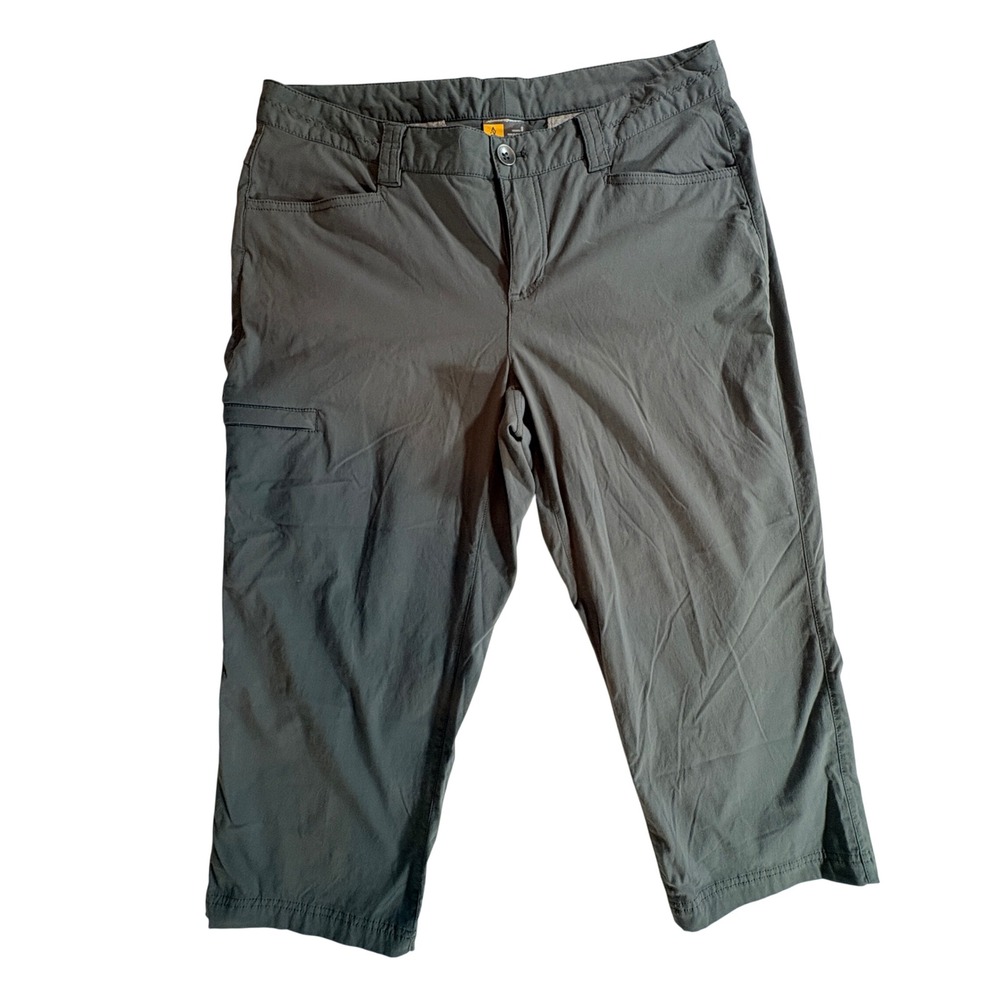 Eddie Bauer Travex Atlas Capri Pants Womens 8 Gray Stretch Hiking Travel Outdoor